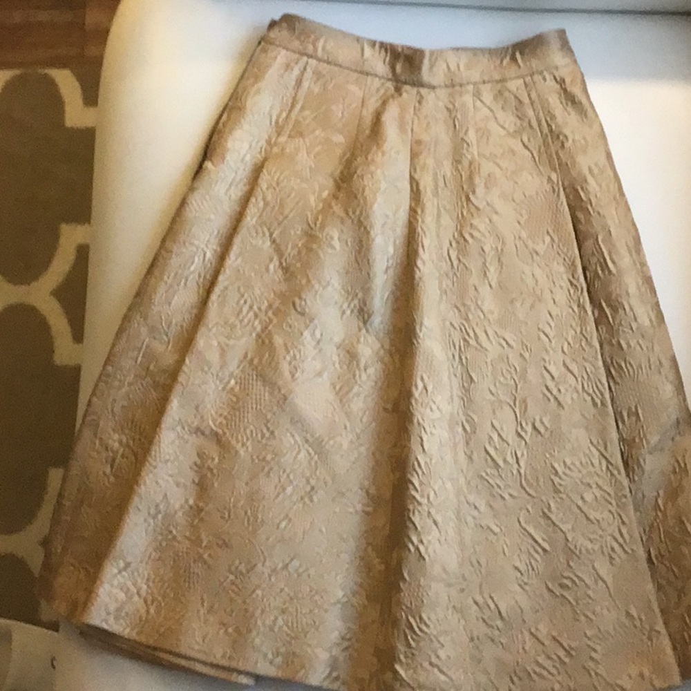DOLCE & GABBANA ANTIQUE GOLD JACQUARD FULL MIDI SKIRT - Picture 4 of 7